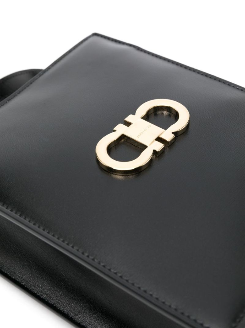 Black Double Gancini Mini Tote Bag