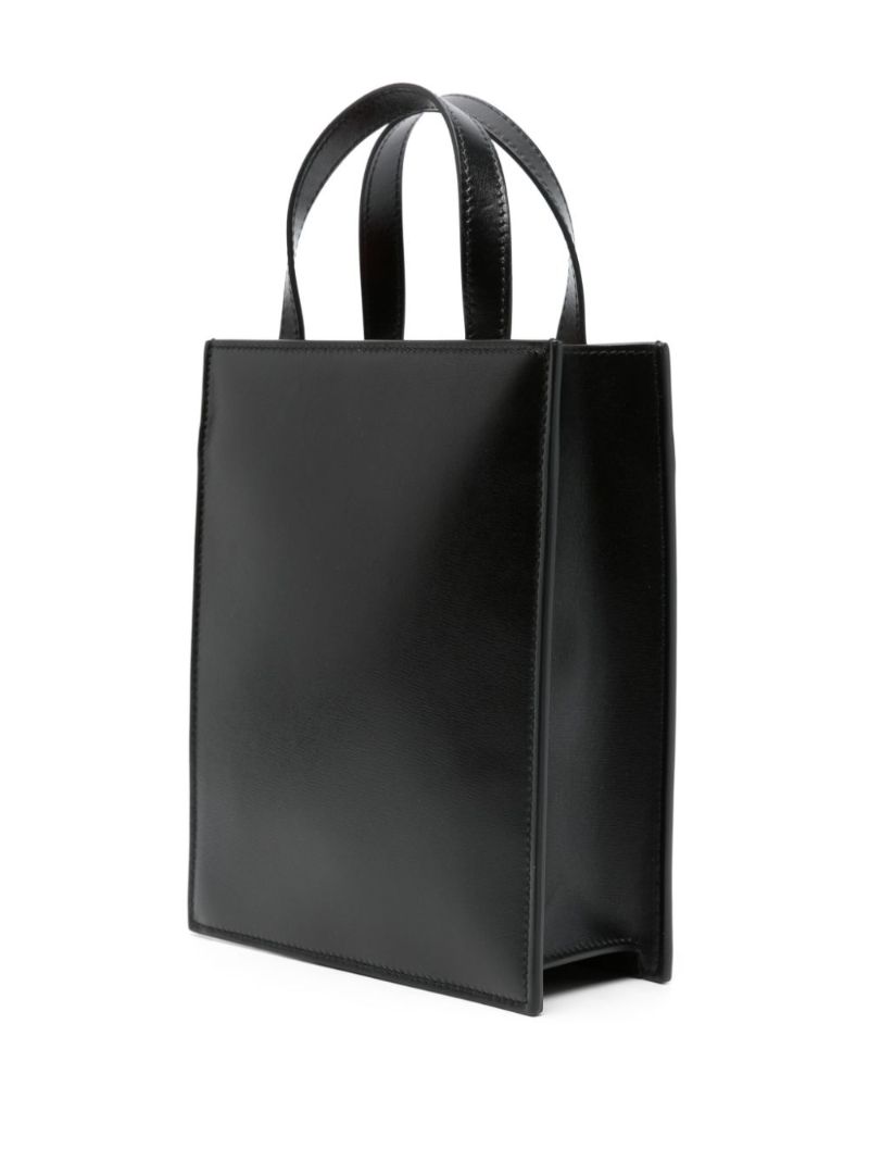 Black Double Gancini Mini Tote Bag