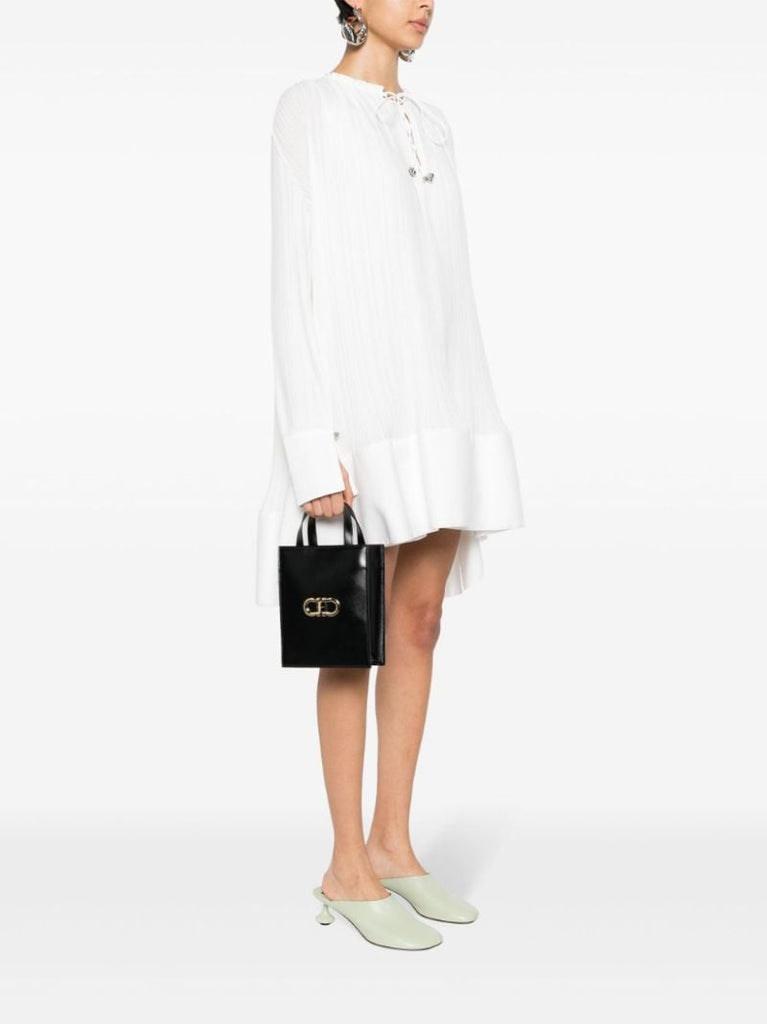 Black Double Gancini Mini Tote Bag