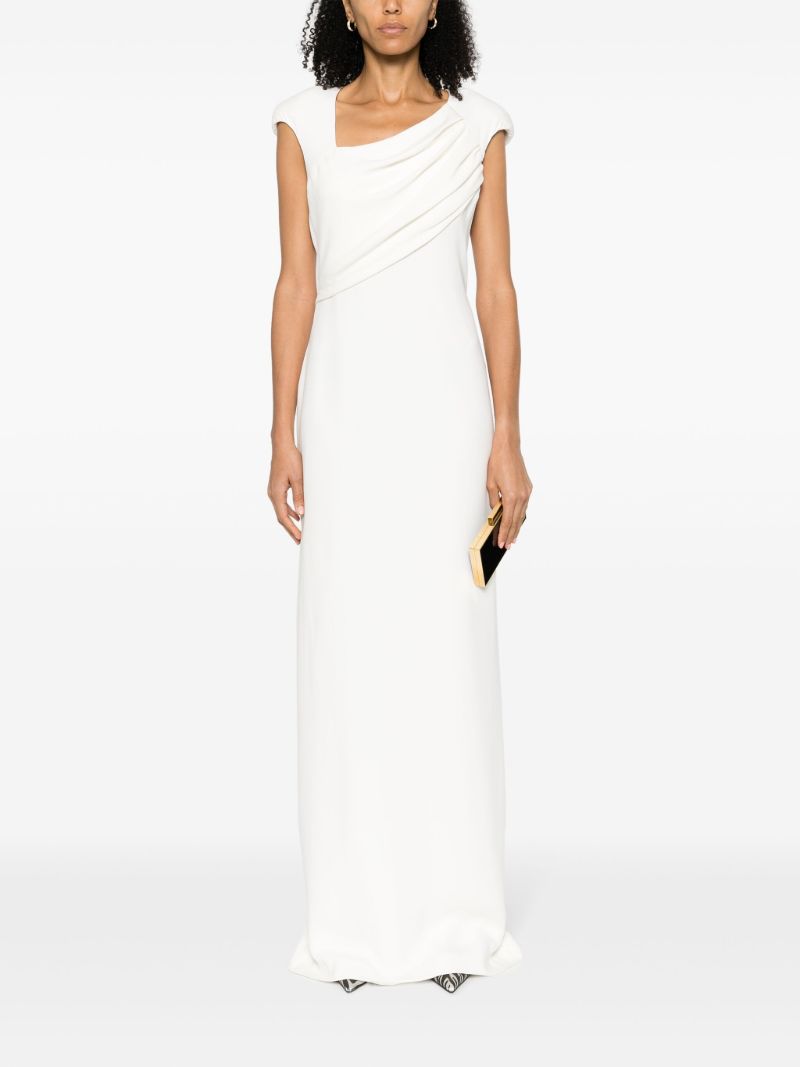 Neutral Draped Silk Gown