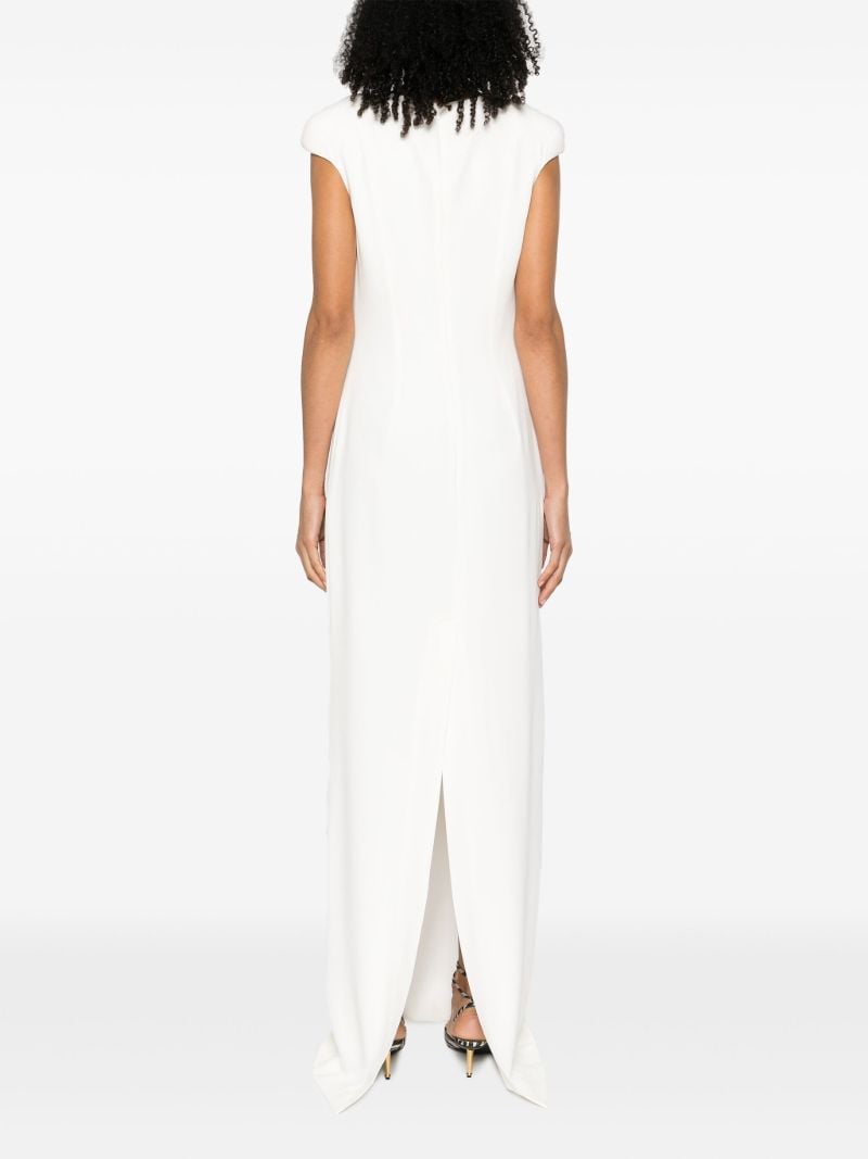 Neutral Draped Silk Gown