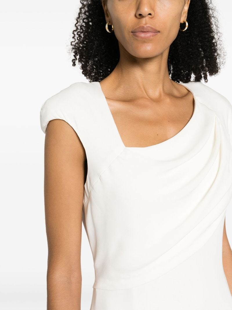 Neutral Draped Silk Gown