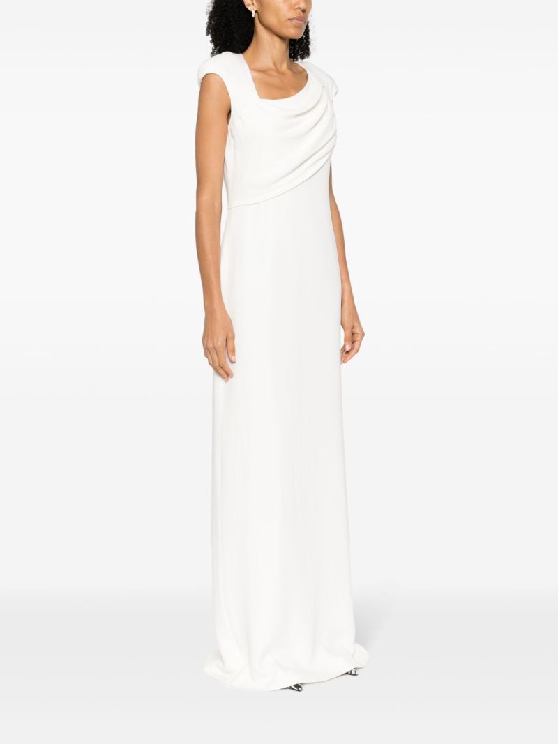 Neutral Draped Silk Gown