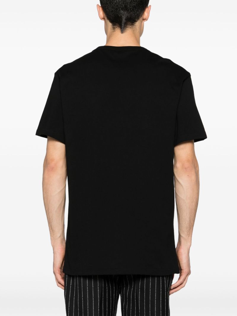 Black Crystal Skull-print Cotton T-shirt