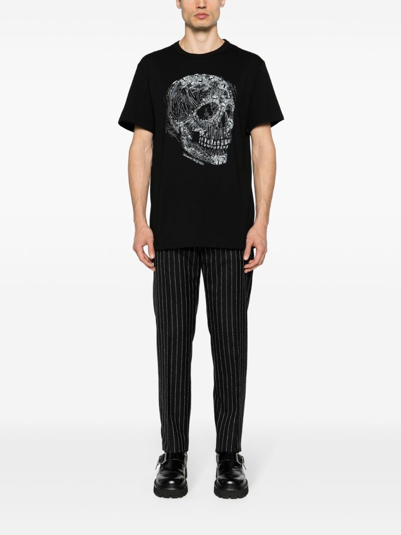 Black Crystal Skull-print Cotton T-shirt