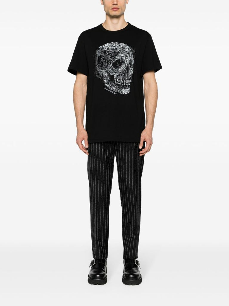 Black Crystal Skull-print Cotton T-shirt
