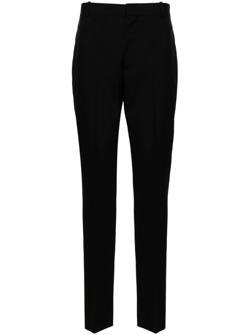 Black Slim-cut Wool Trousers