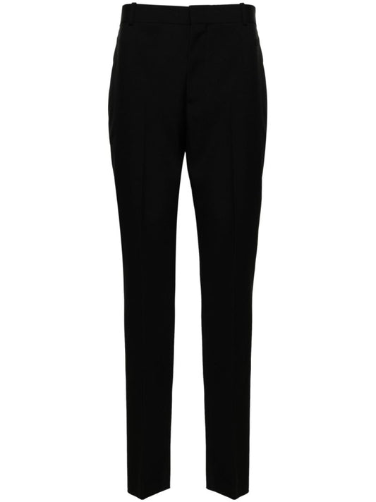 Black Slim-cut Wool Trousers