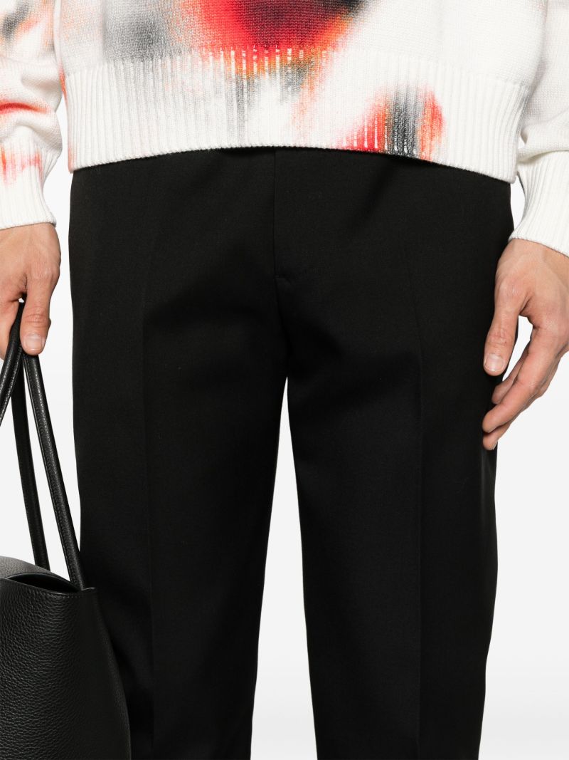 Black Slim-cut Wool Trousers