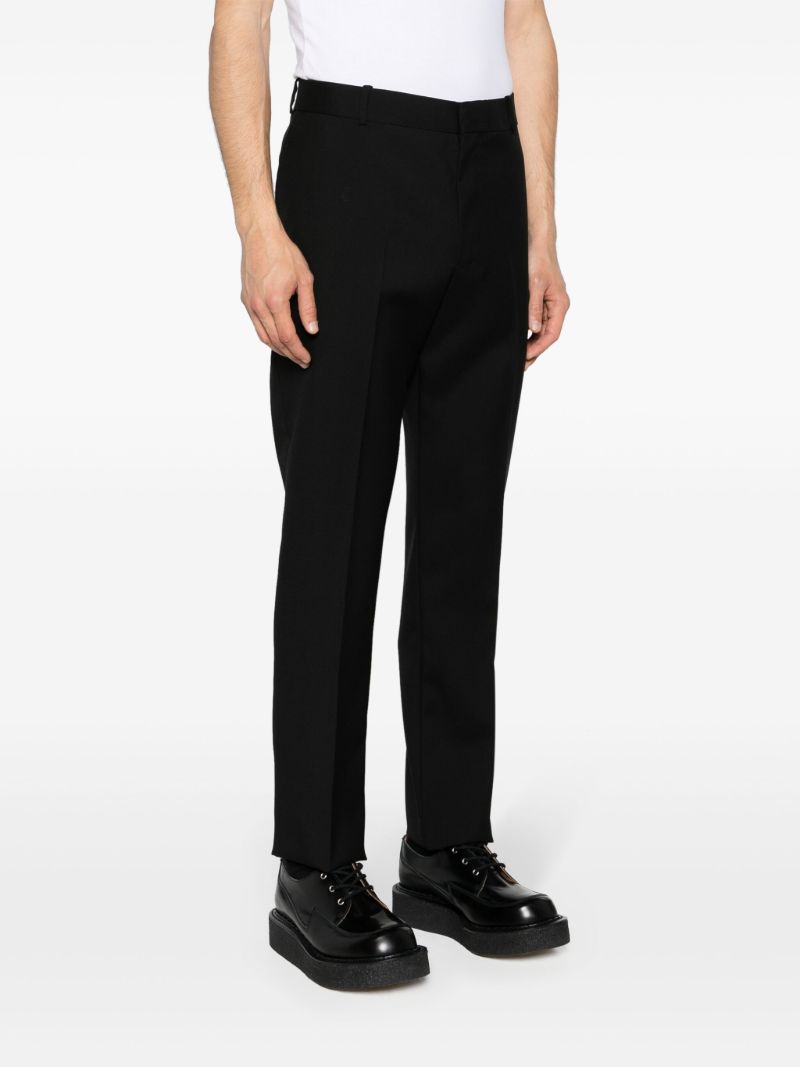 Black Slim-cut Wool Trousers