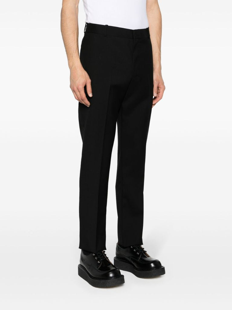 Black Slim-cut Wool Trousers