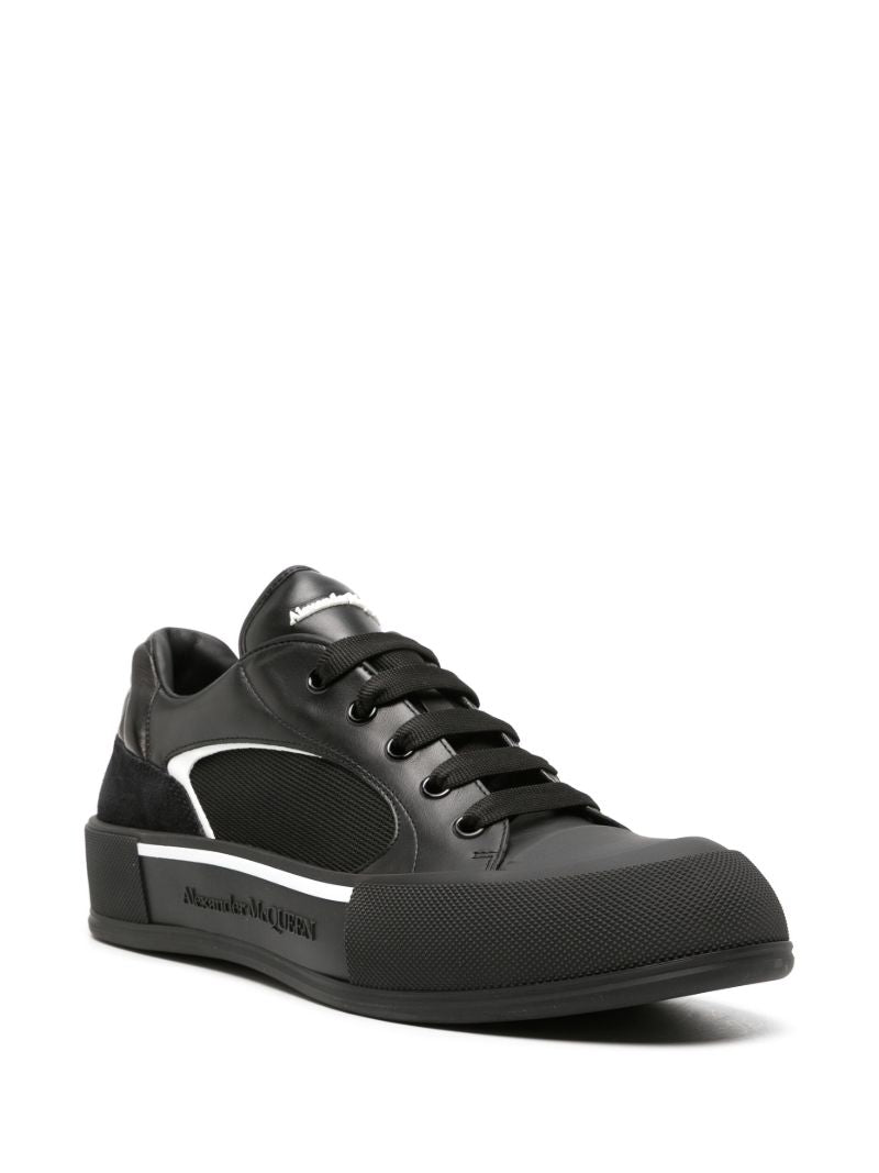 Black Skate Deck Plimsoll Sneakers