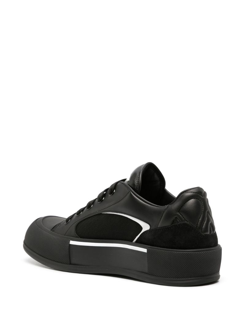 Black Skate Deck Plimsoll Sneakers