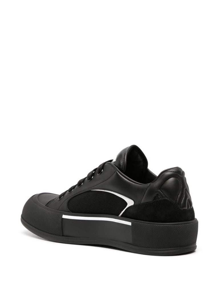 Black Skate Deck Plimsoll Sneakers