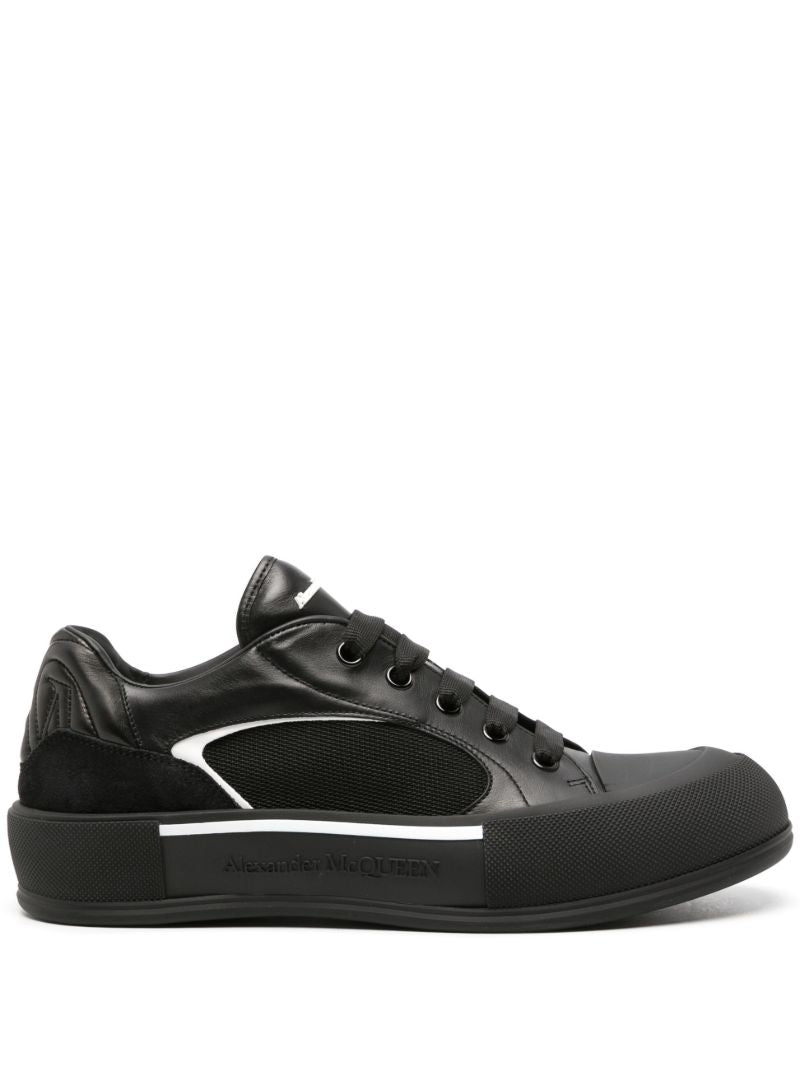 Black Skate Deck Plimsoll Sneakers