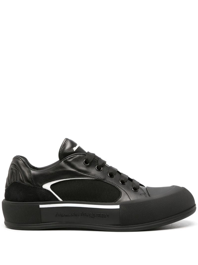 Black Skate Deck Plimsoll Sneakers