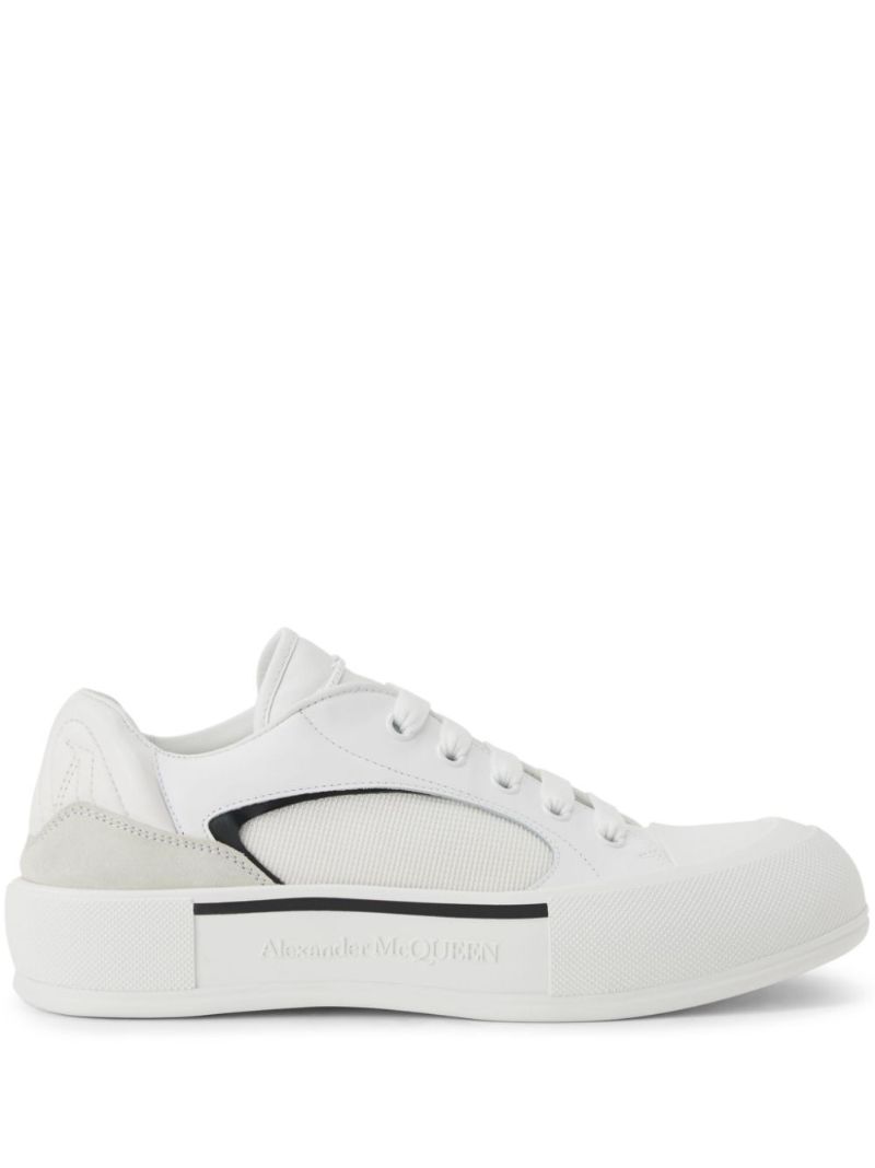 White Skate Deck Plimsoll Sneakers