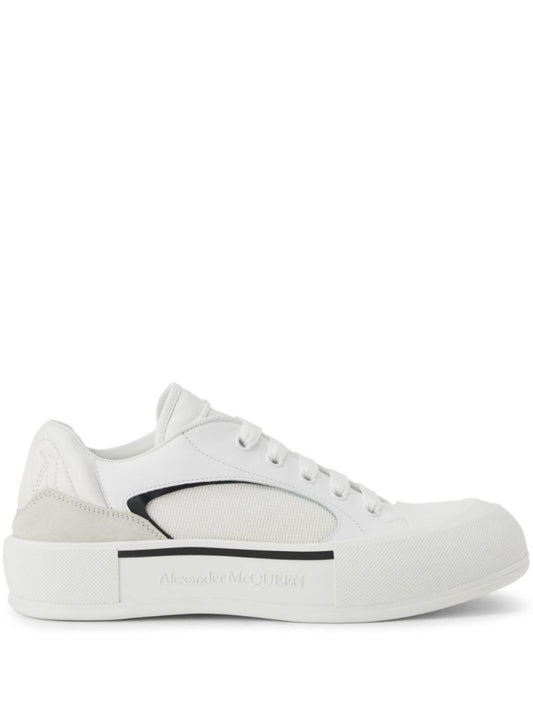 White Skate Deck Plimsoll Sneakers