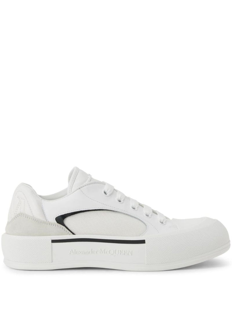 White Skate Deck Plimsoll Sneakers