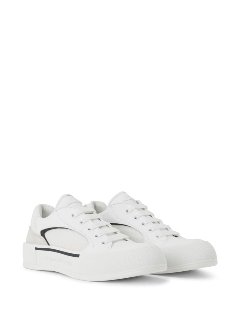 White Skate Deck Plimsoll Sneakers