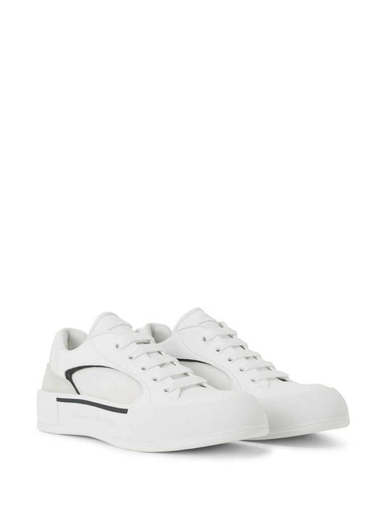 White Skate Deck Plimsoll Sneakers