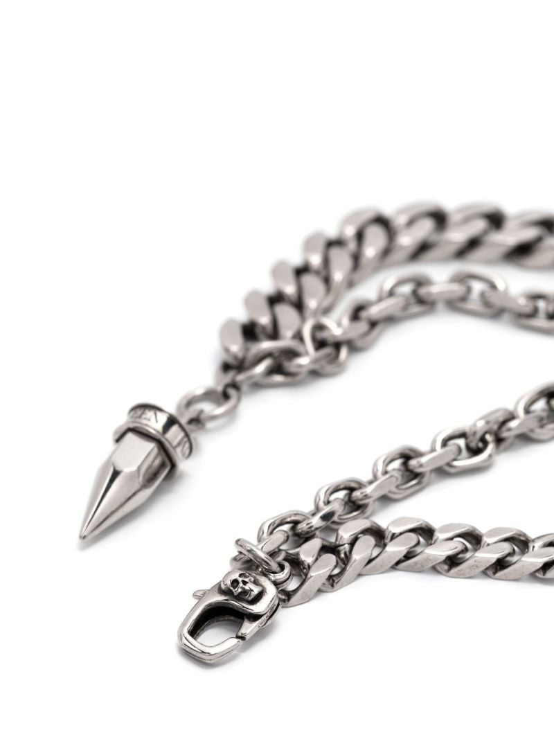 Silver-tone Skull Pearl-embellished Bracelet