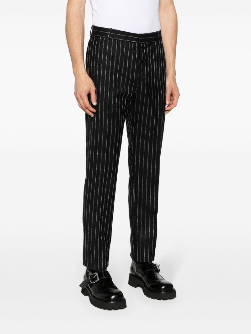 Black Pinstripe Slim-cut Trousers