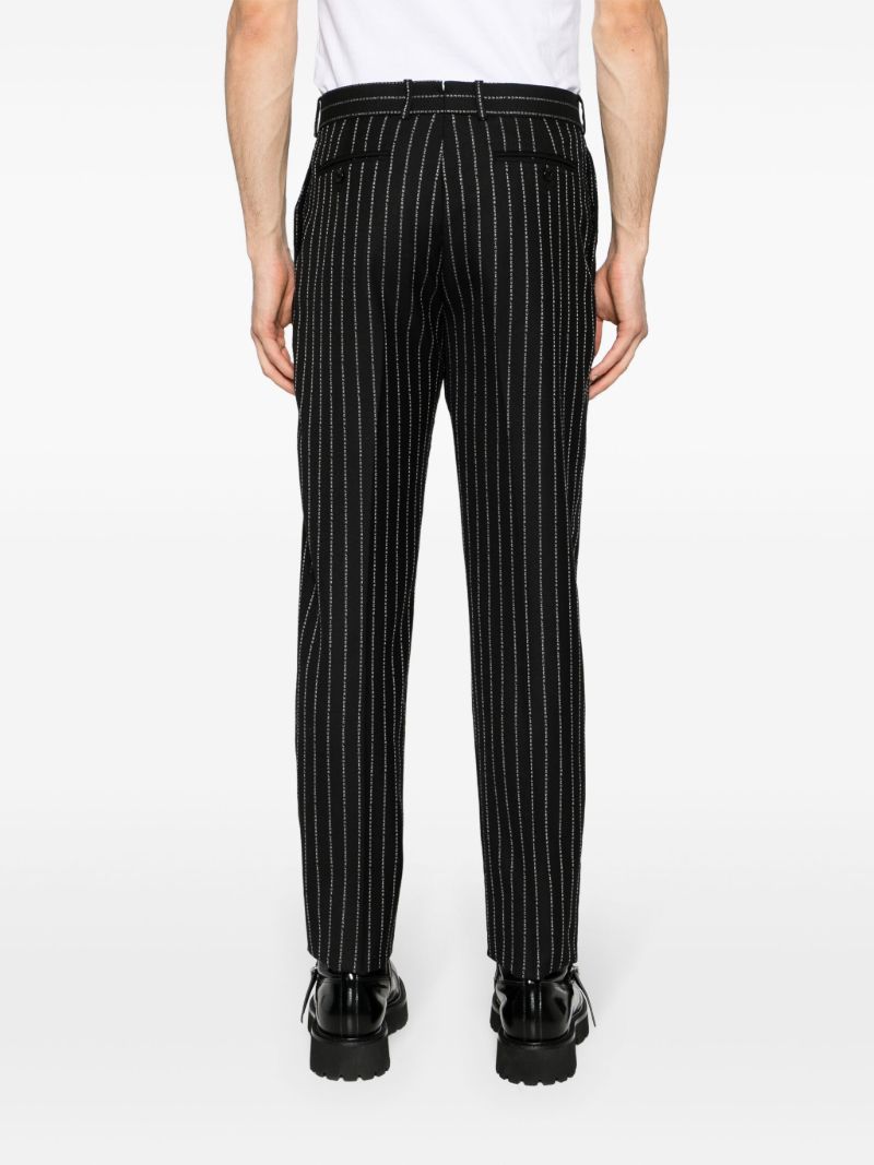 Black Pinstripe Slim-cut Trousers