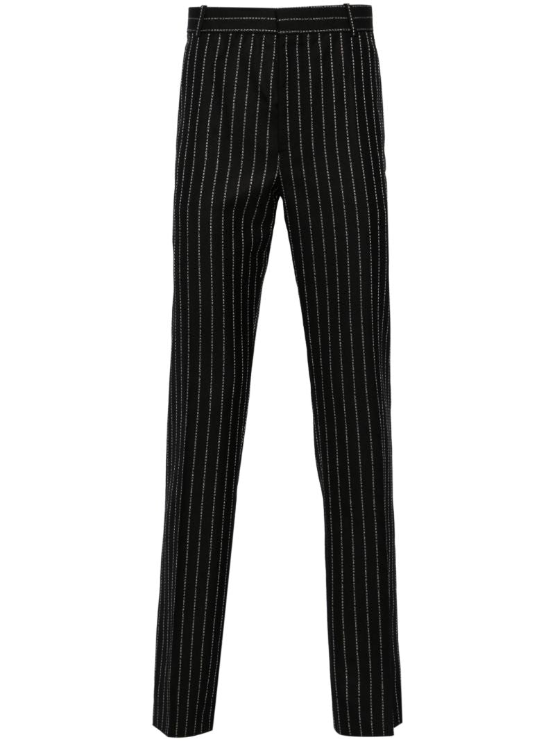 Black Pinstripe Slim-cut Trousers