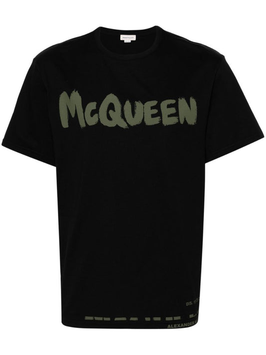 Black Mcqueen Graffiti-print Cotton T-shirt