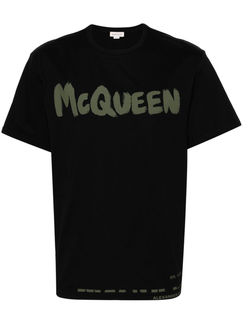 Black Mcqueen Graffiti-print Cotton T-shirt