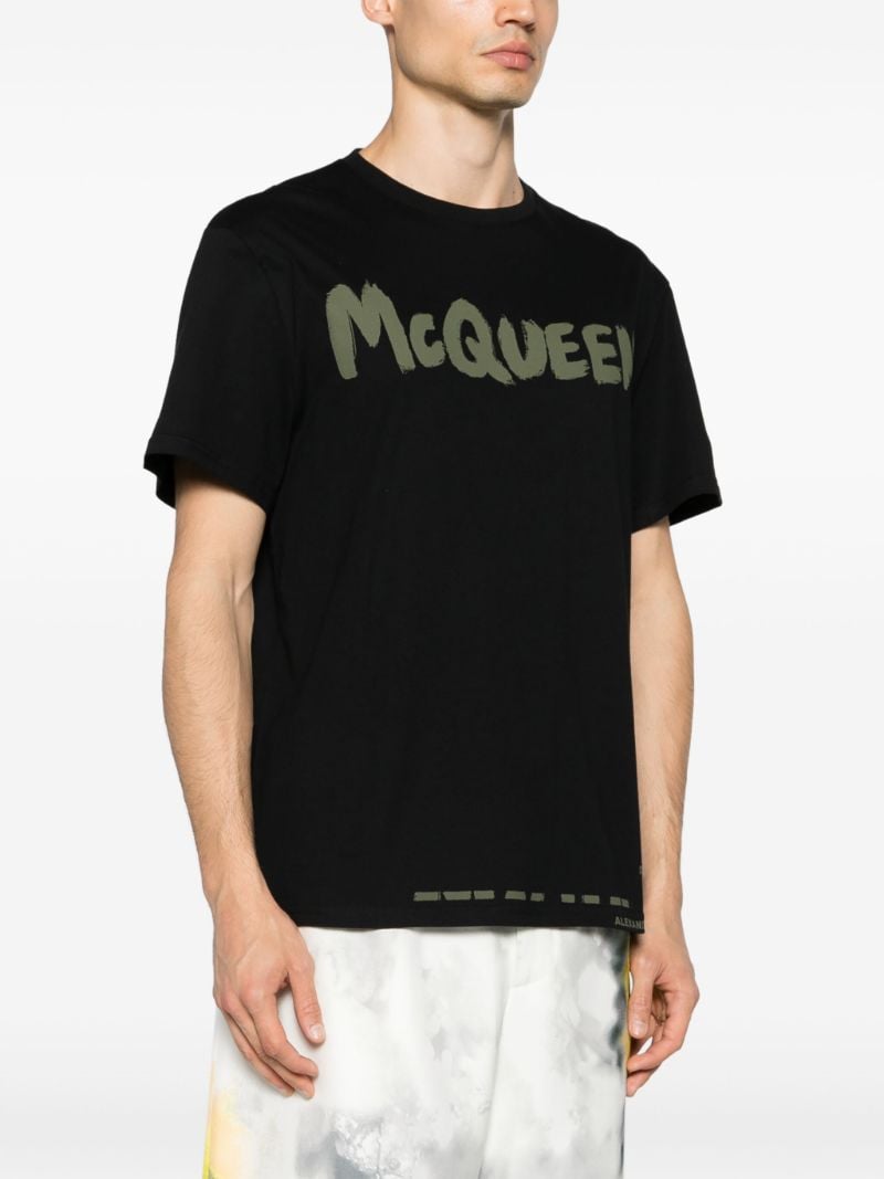 Black Mcqueen Graffiti-print Cotton T-shirt