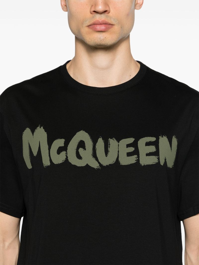 Black Mcqueen Graffiti-print Cotton T-shirt