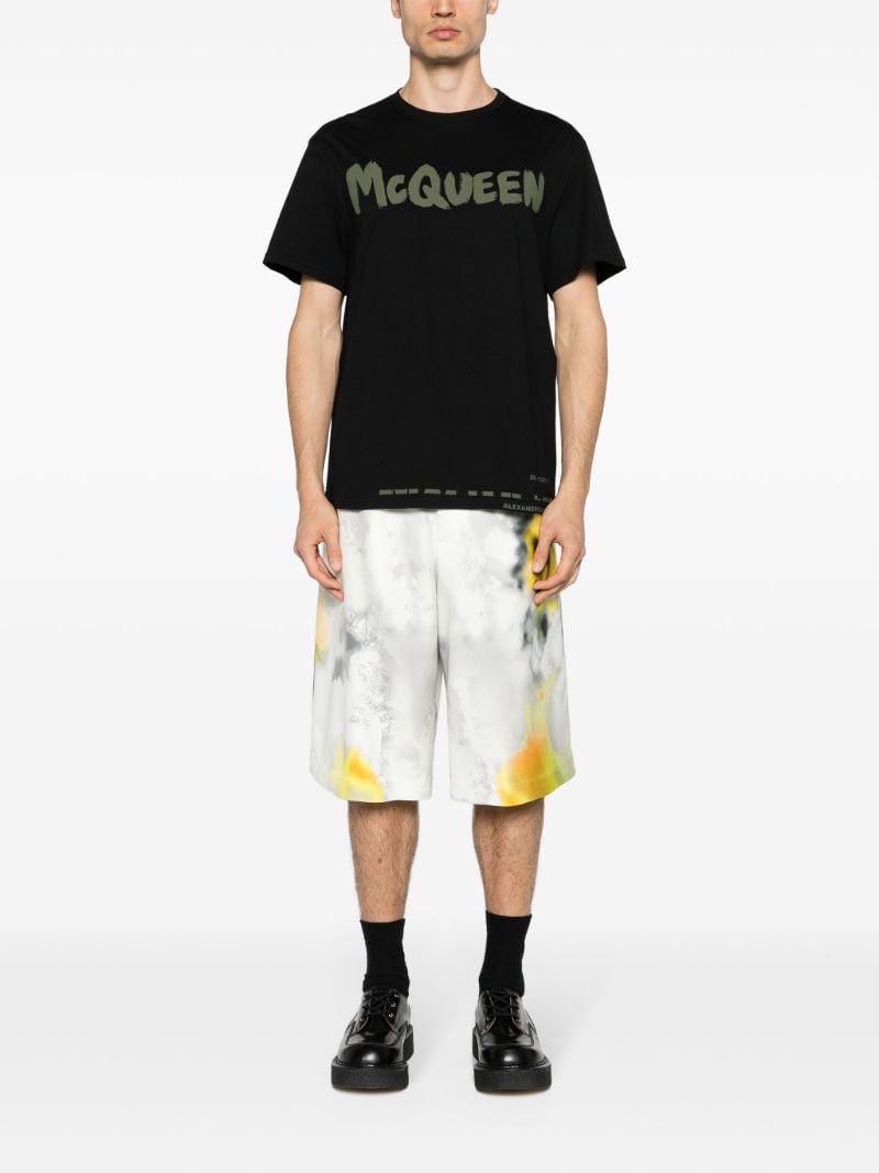 Black Mcqueen Graffiti-print Cotton T-shirt