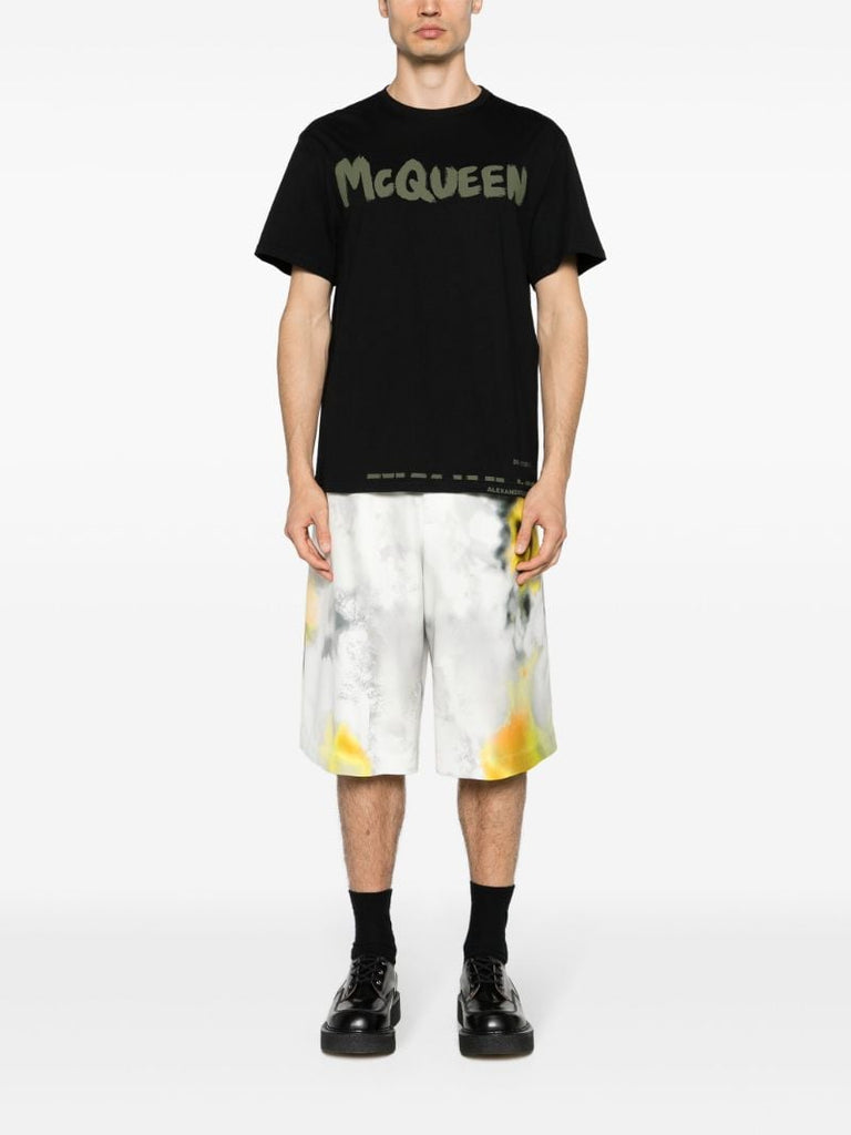 Black Mcqueen Graffiti-print Cotton T-shirt