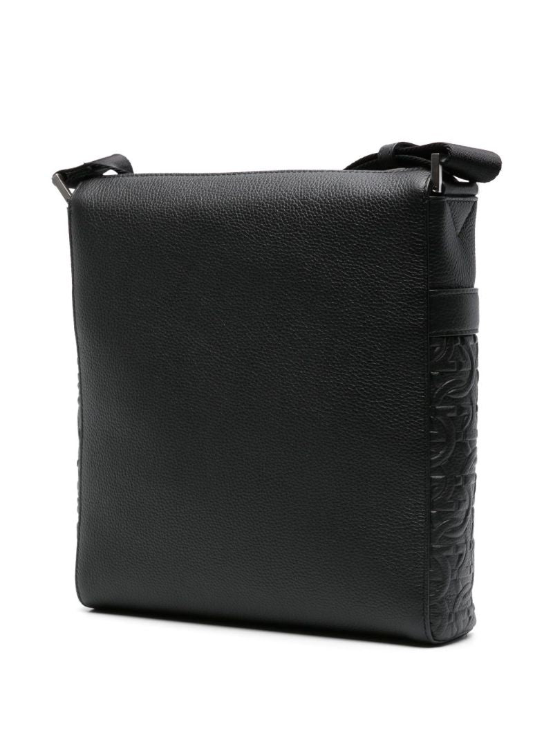Black Gancini-embossed Cross Body Bag