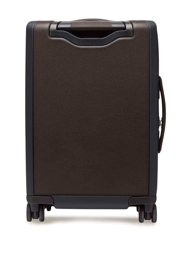 Brown Gancini Embossed Leather Suitcase