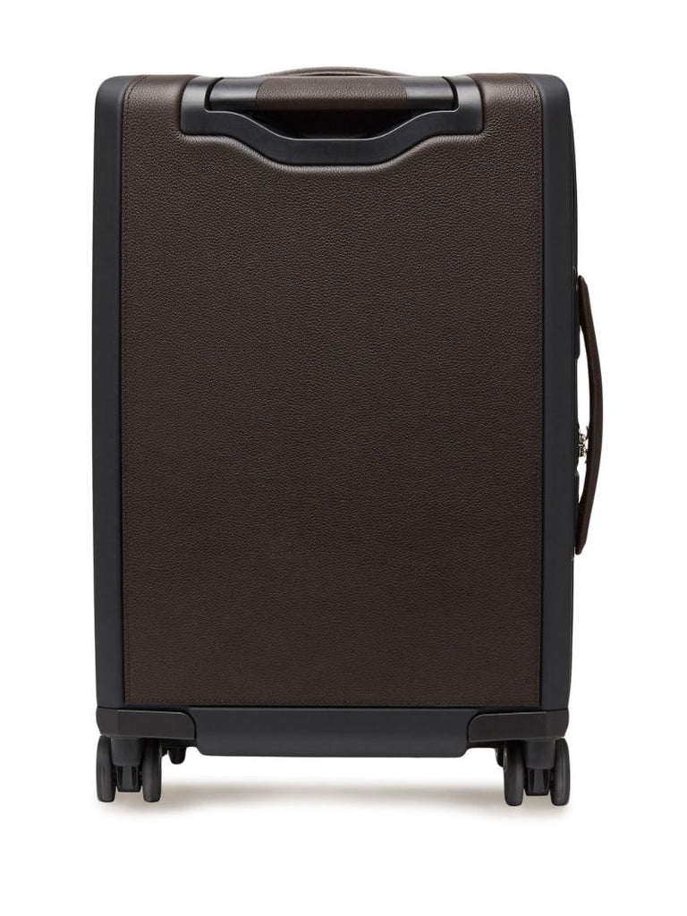 Brown Gancini Embossed Leather Suitcase