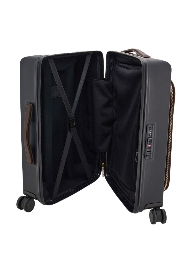 Brown Gancini Embossed Leather Suitcase