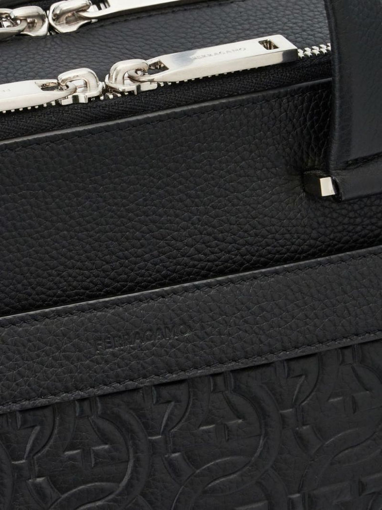 Black Gancini Leather Briefcase