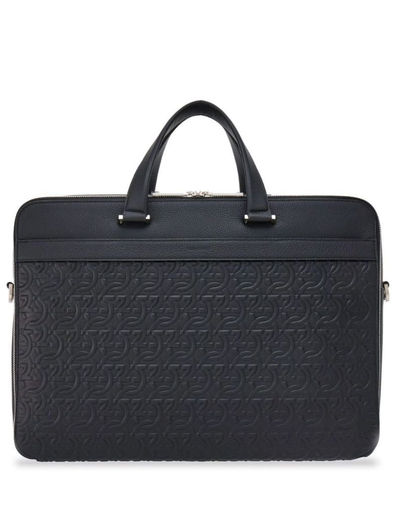 Black Gancini Leather Briefcase