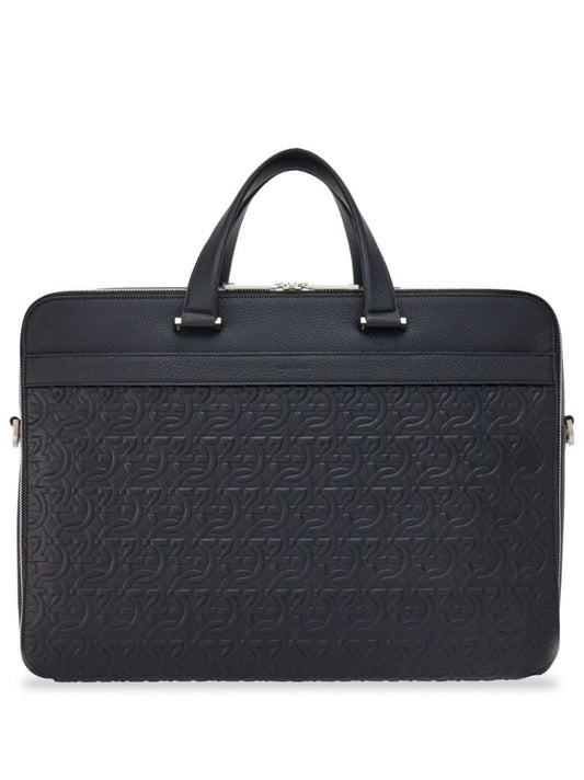 Black Gancini Leather Briefcase