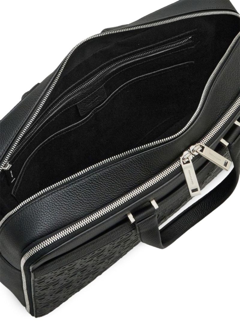 Black Gancini Leather Briefcase