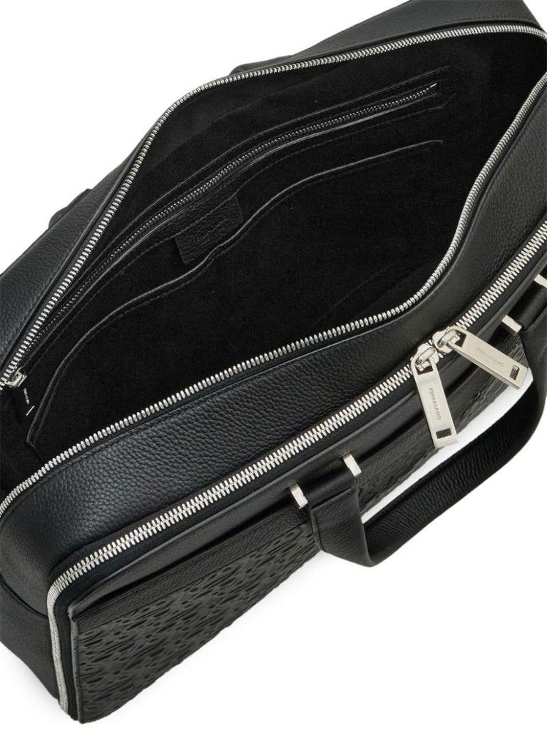 Black Gancini Leather Briefcase