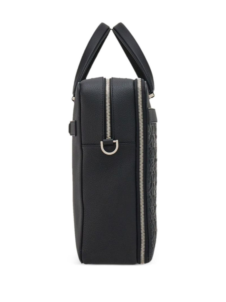 Black Gancini Leather Briefcase