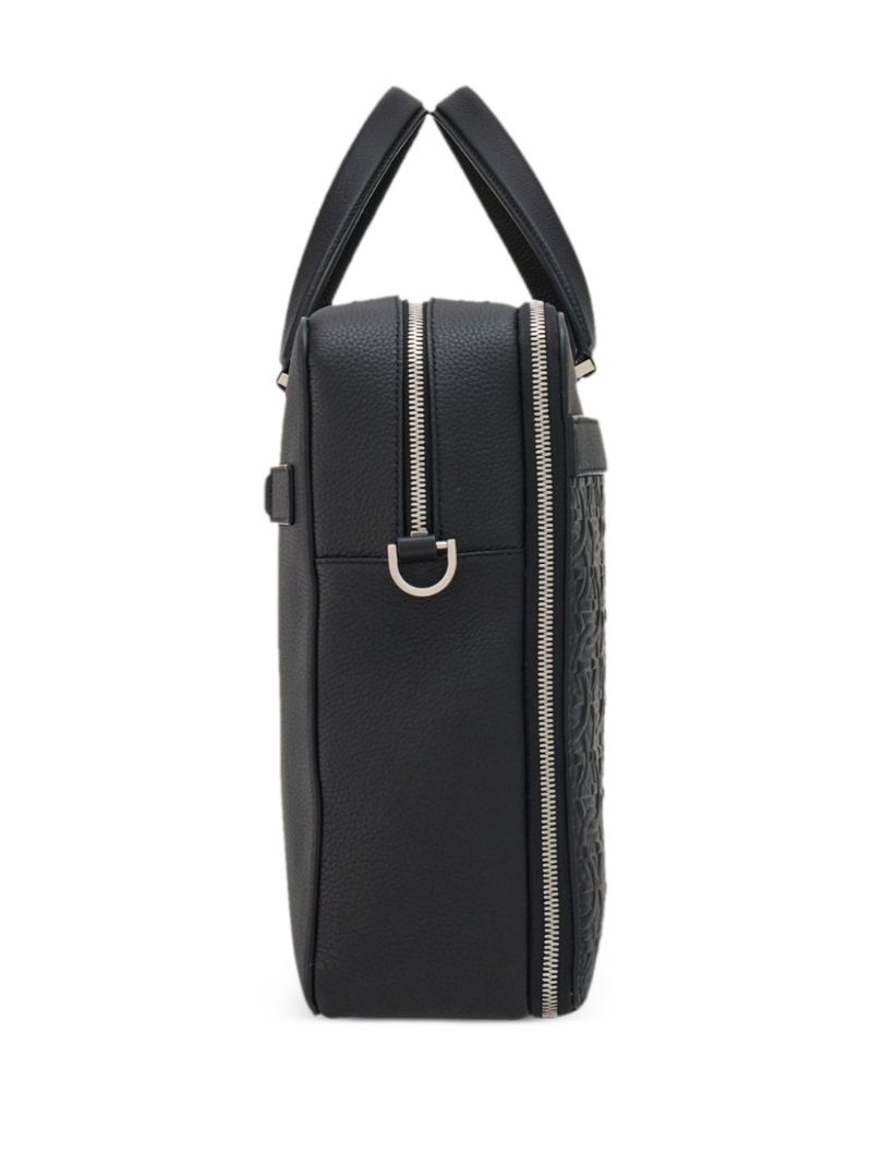 Black Gancini Leather Briefcase