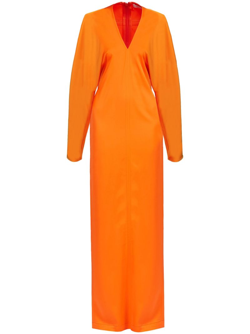 Orange V-neck Maxi Dress