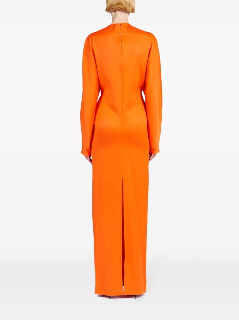 Orange V-neck Maxi Dress