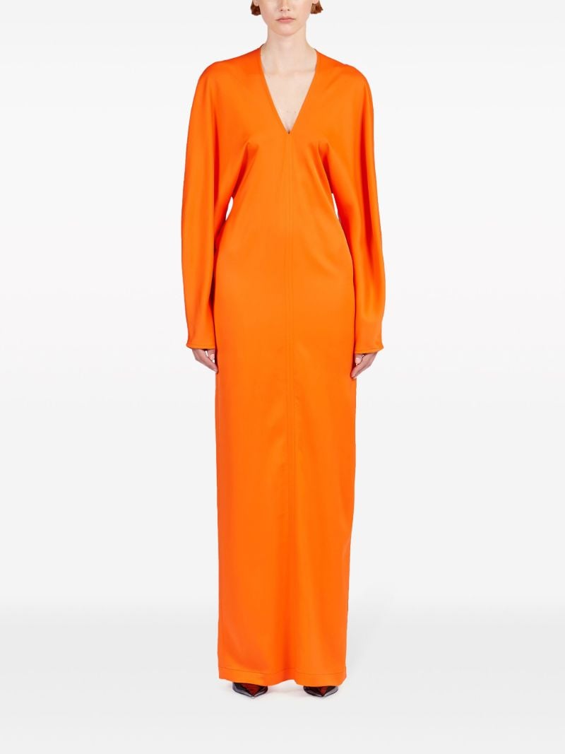 Orange V-neck Maxi Dress