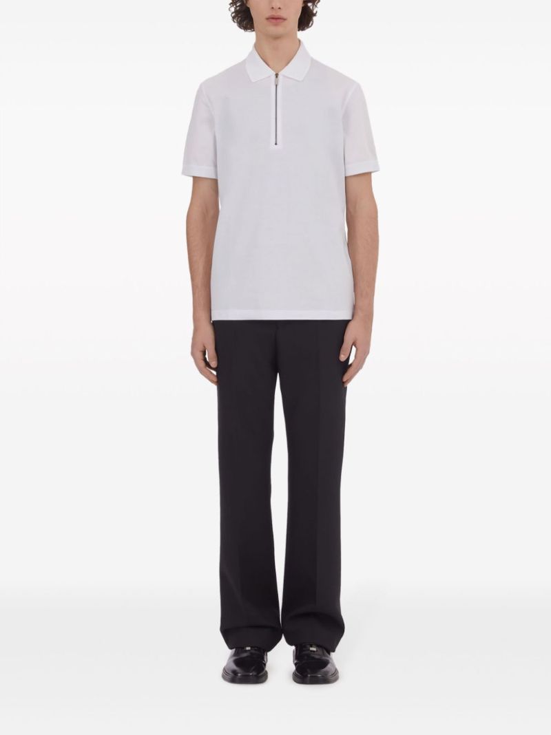 White Short-sleeve Cotton Polo Shirt
